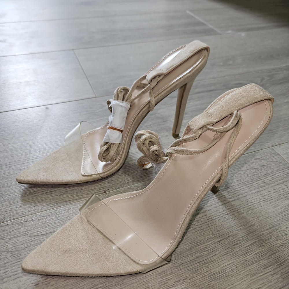 PrettyLittleThing Tan Kitten Heel Slingback